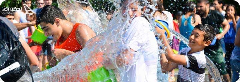 رسم پاشیدن آب در جشن تیرگان