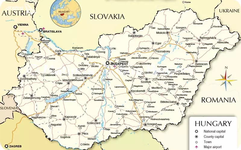 نقشه مجارستان