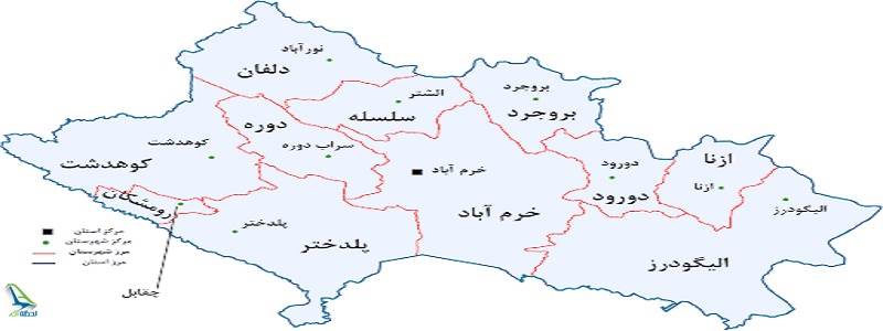 نقشه لرستان