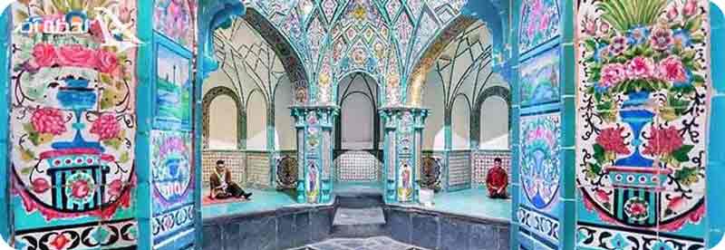 طرح کاشی کاری حمام چهار فصل