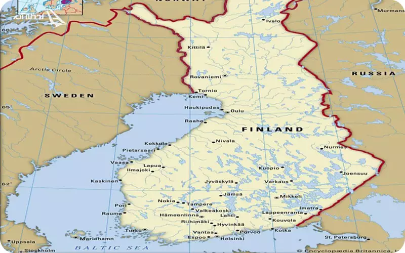 نقشه فنلاند
