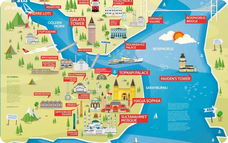 نقشه گردشگری استانبول