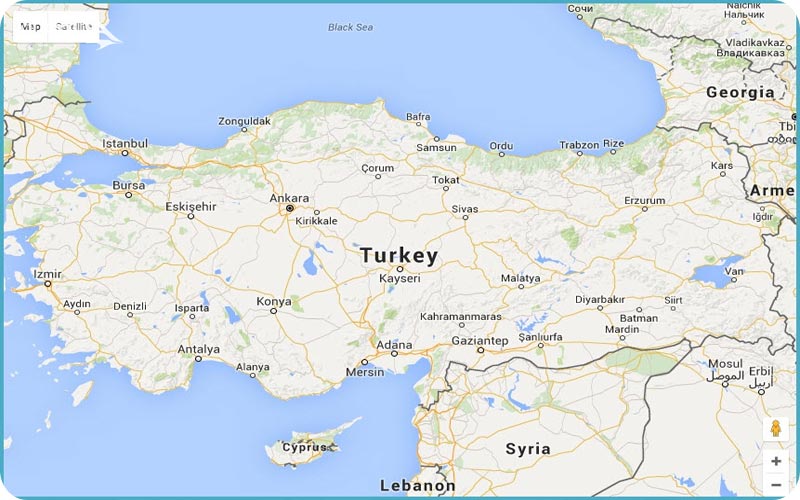 نقشه و موقعیت جغرافیایی آنکارا