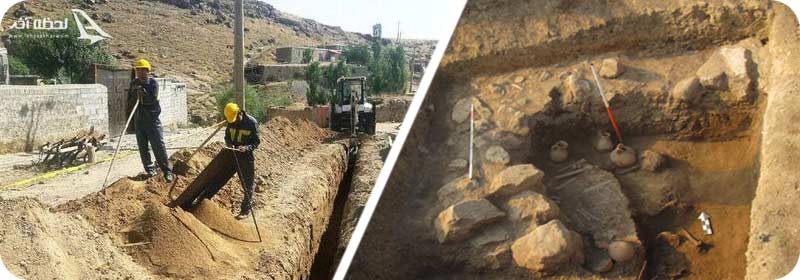 کشف آثار باستانی در مسیر لوله گذاری گاز در ایلام