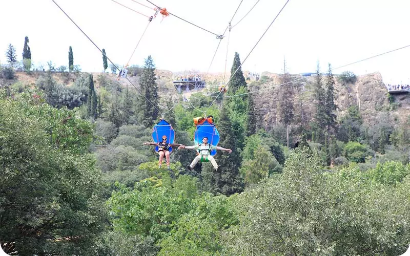زیپ لاین باغ گیاهشناسی ملی گرجستان
