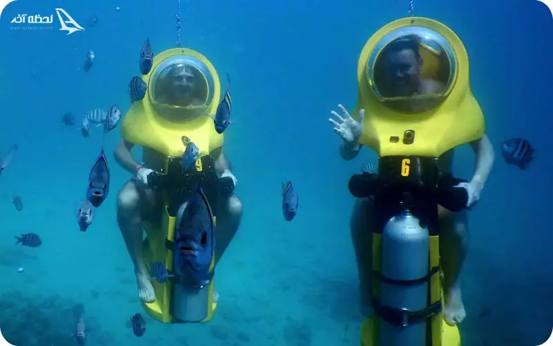 اسکوتر غواصی مسافرین در کیش