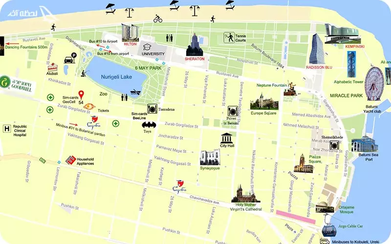 نقشه گردشگری باتومی