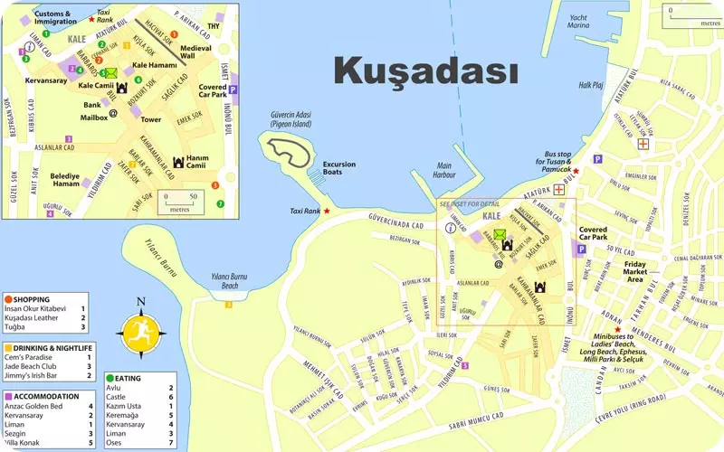 نقشه کوش آداسی ترکیه