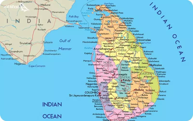 نقشه کشور سریلانکا