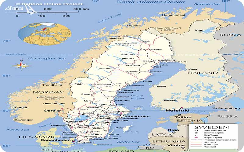نقشه سوئد