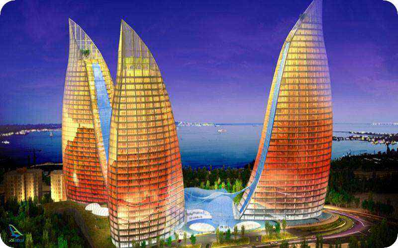 برج های شعله ای باکو 