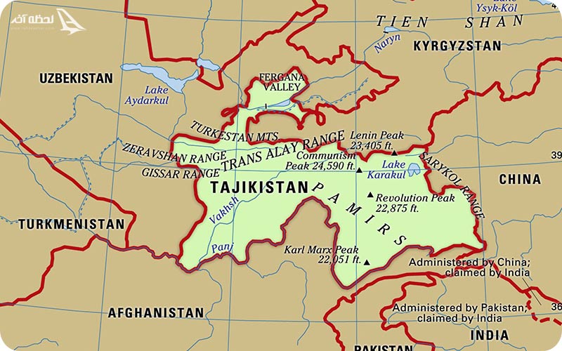 نقشه تاجیکستان