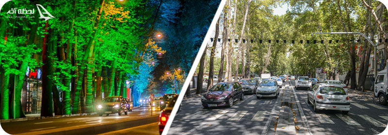 خیابان ولیعصر و خیابان فرشته