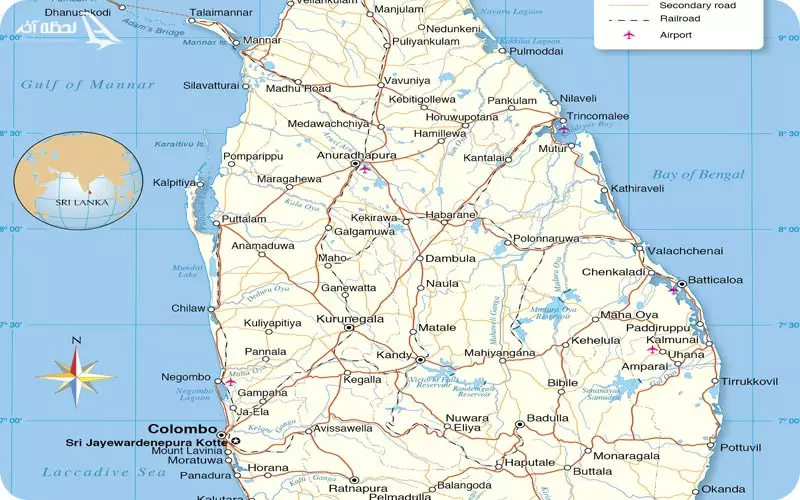 نقشه سریلانکا