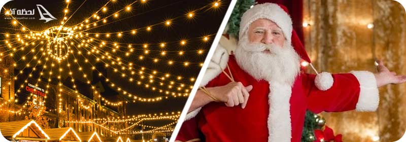 بابا نوئل و چراغانی کردن کریسمس