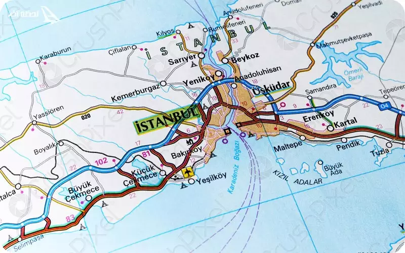 نقشه شهر استانبول ترکیه