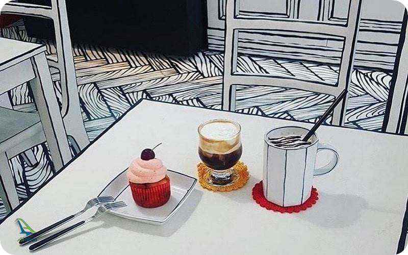 دکور کافه دو بعدی